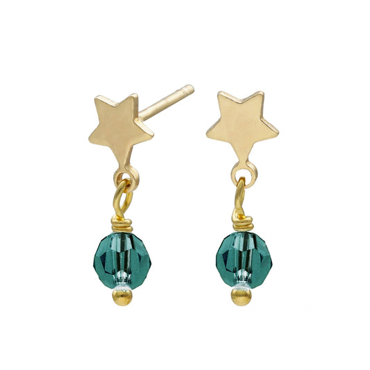 Pendientes cortos Alice estrella perla en Plata baño Oro