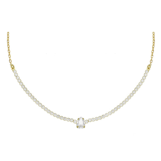 Collar corto Eunoia cristales riviere en Plata