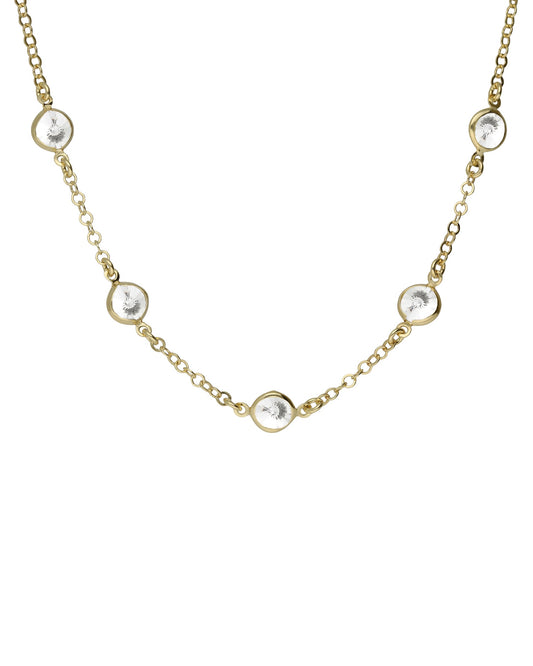 Collar corto círculo 7mm Lieve con cristal blanco en Plata