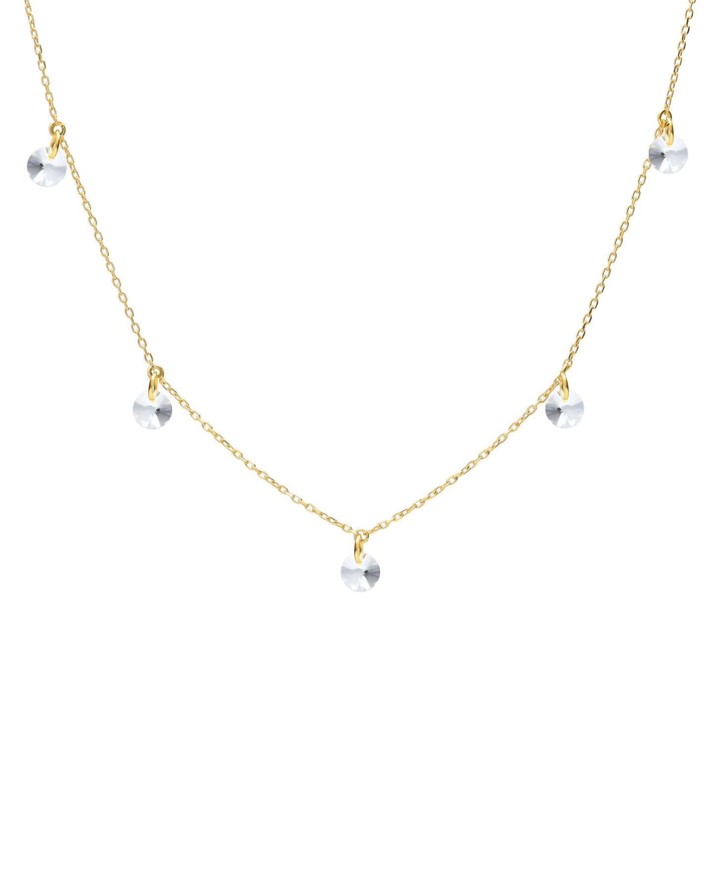 Collar corto Muse con cristal blanco en Plata