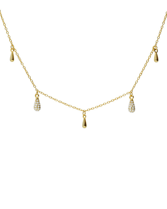 Collar corto Lux gota con circonita blanca en Plata