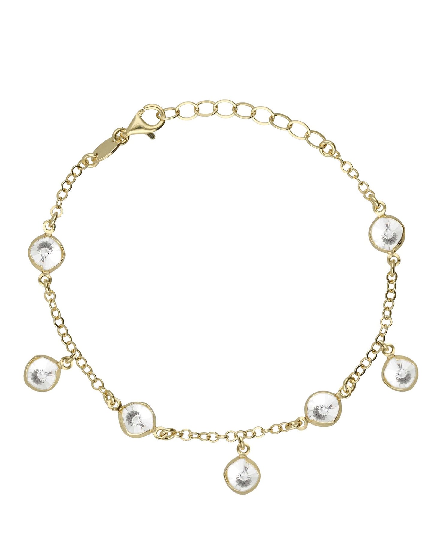 Pulsera círculo Lieve 7mm cristal Blanco en Plata