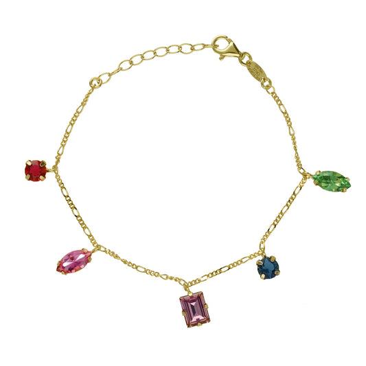 Pulsera Passion cristales multicolor en Plata baño Oro