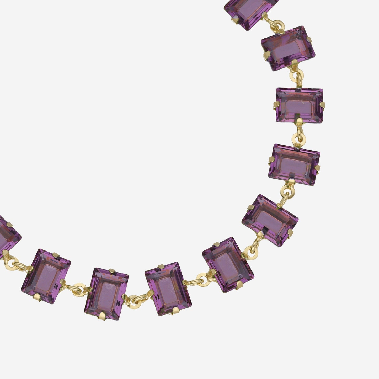 Pulsera Chiara rectángulo cristal en Plata baño Oro