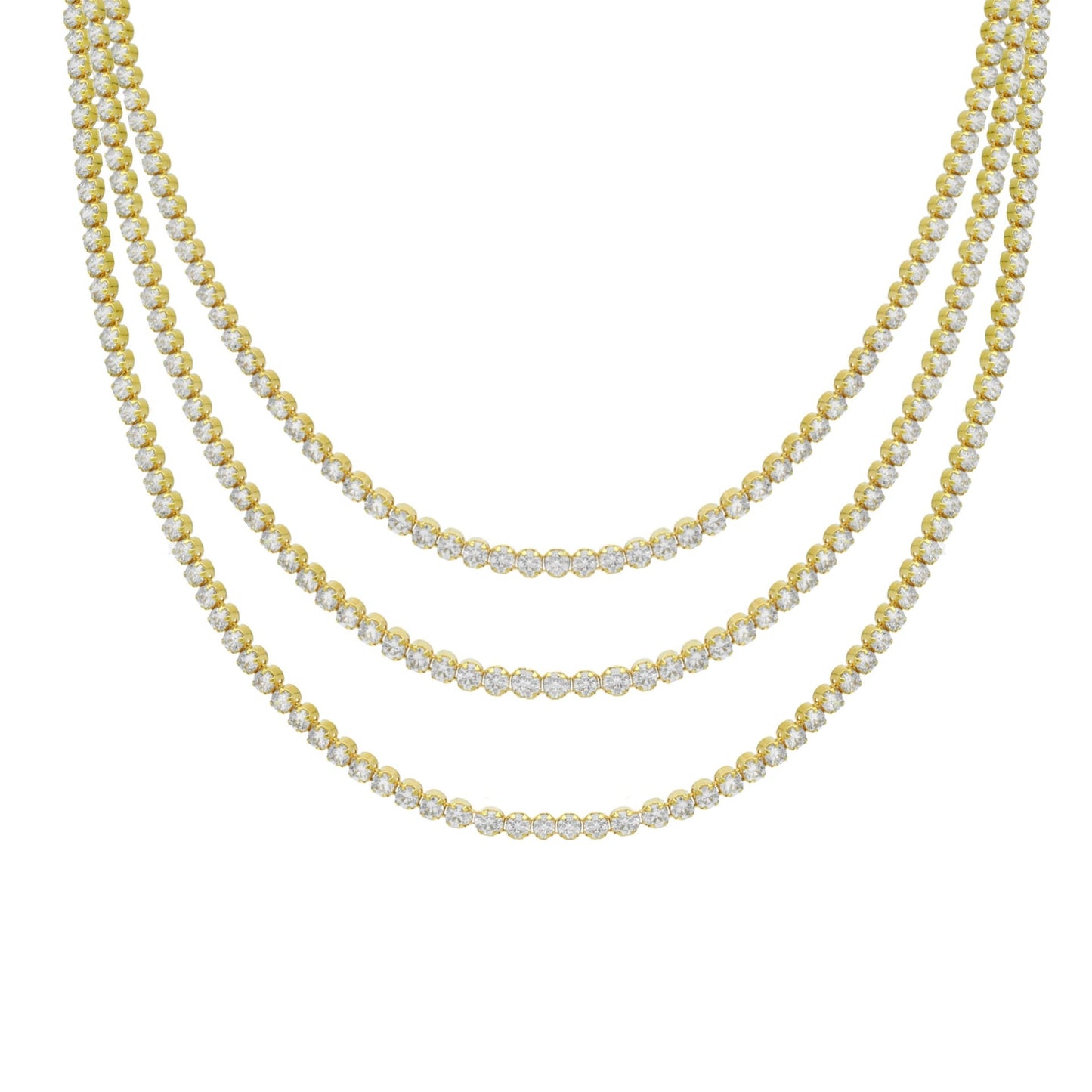 Collar corto Halo cristales riviere en Plata
