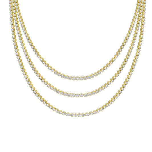 Collar corto Halo cristales riviere en Plata