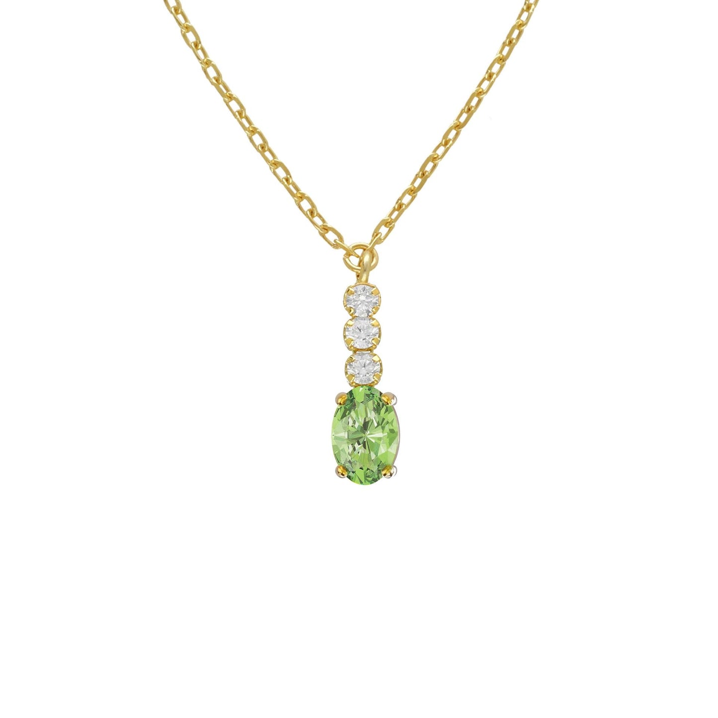 Collar corto Bonjour con cristales riviere en Plata baño Oro