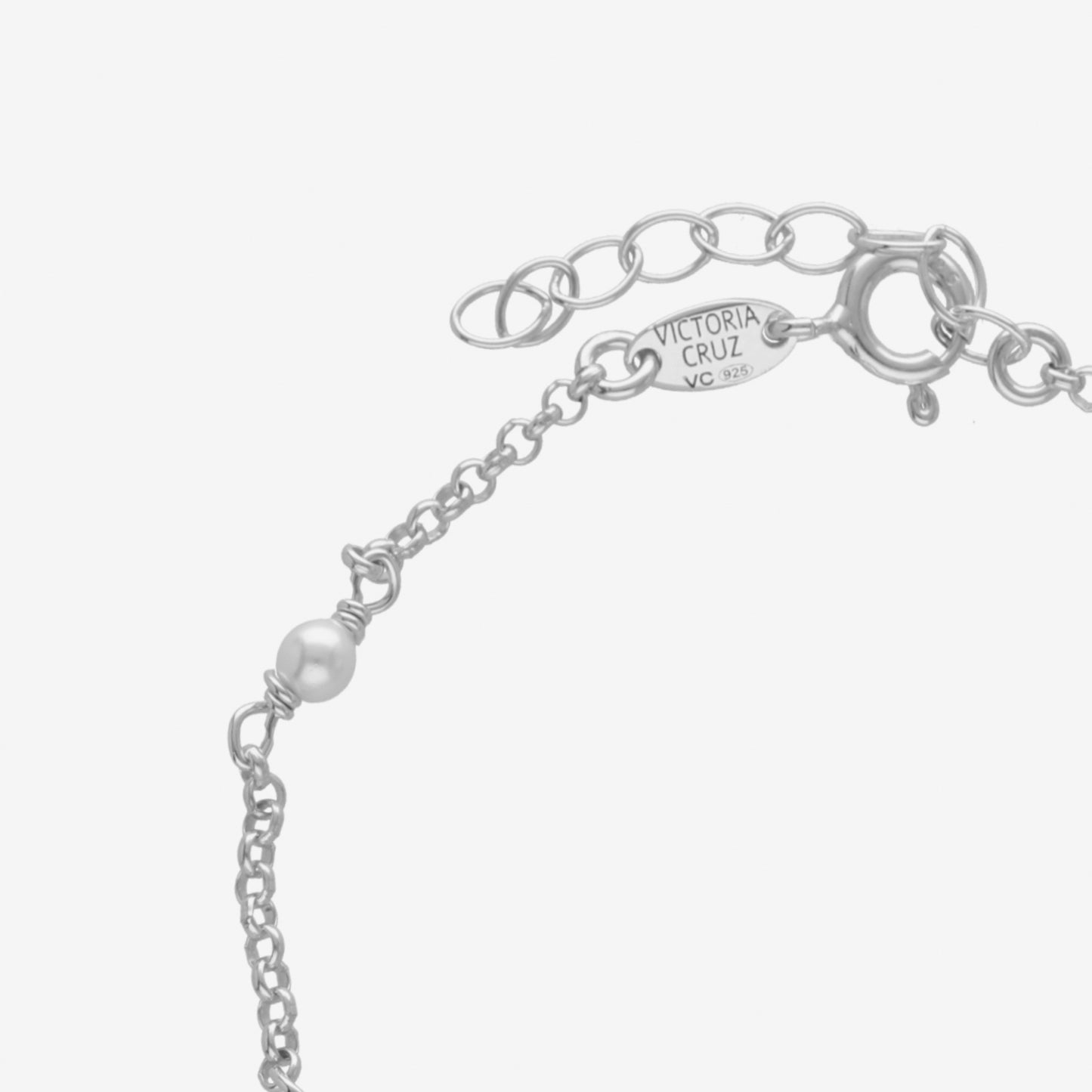 Pulsera Cintilar cruz cristal blanco en Plata