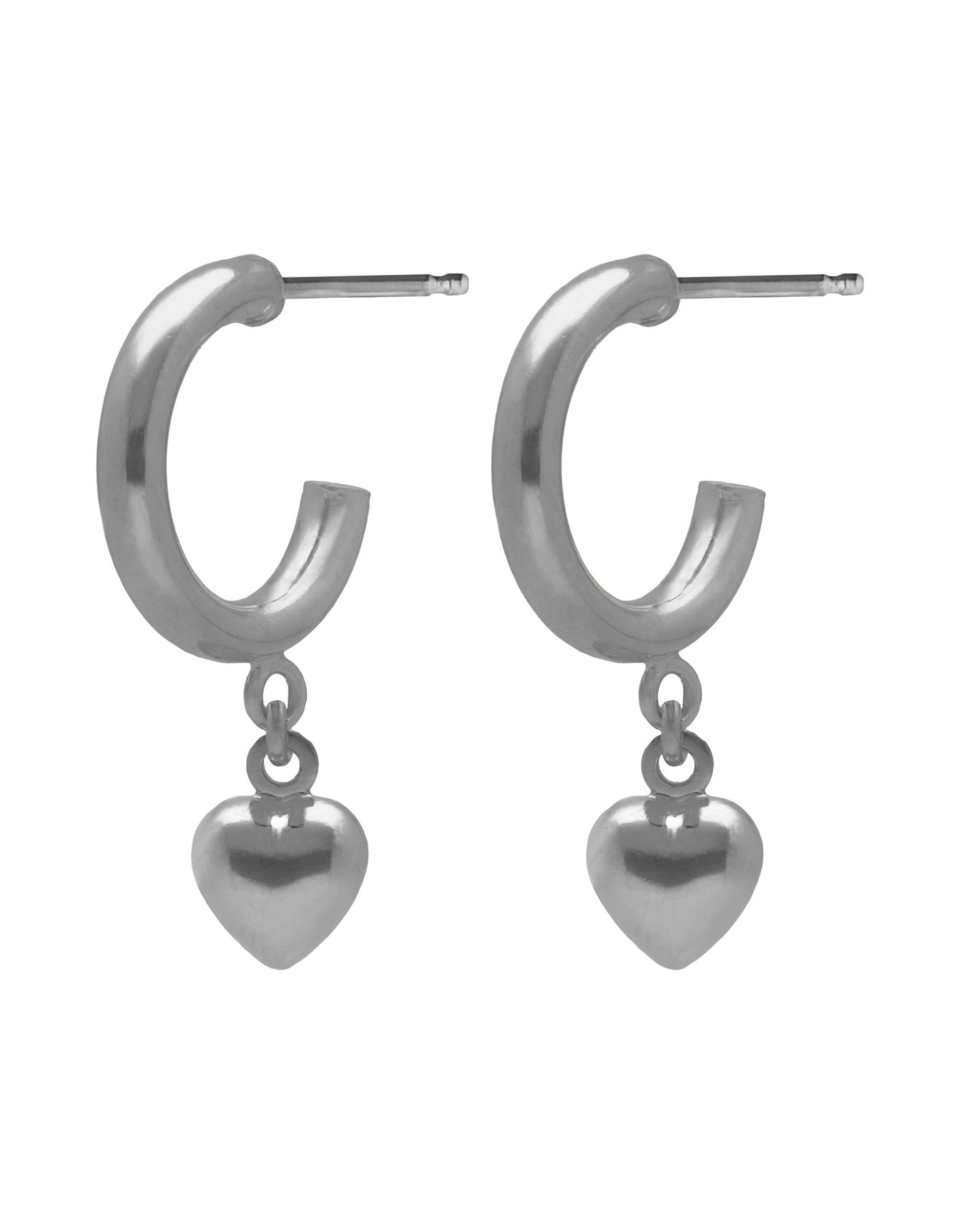 Pendientes aro Muá corazón en plata