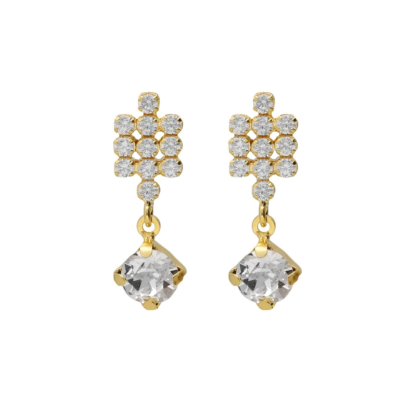 Pendientes cortos Aurore cristales riviere en Plata