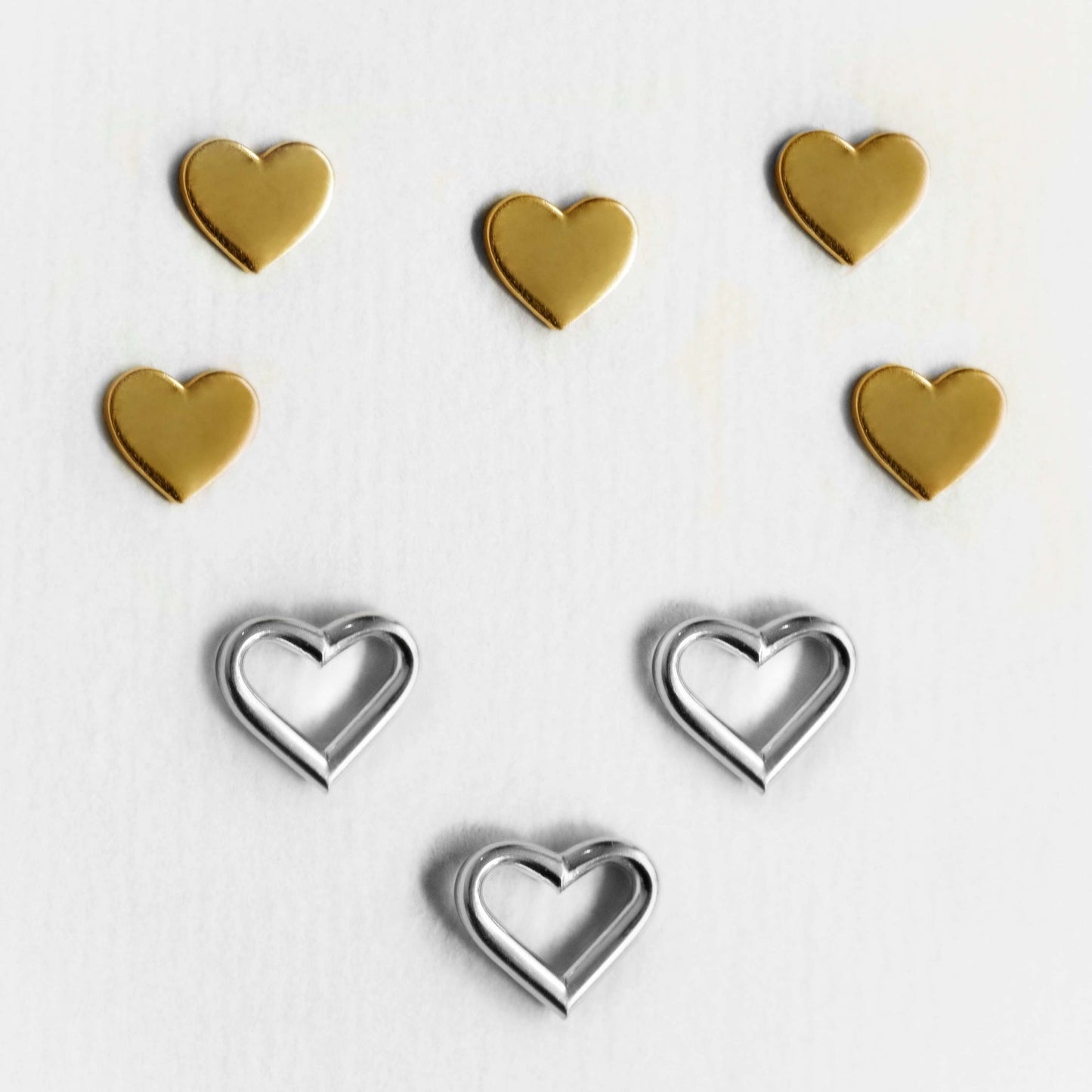 Pendientes botón Sincerely corazón en Plata