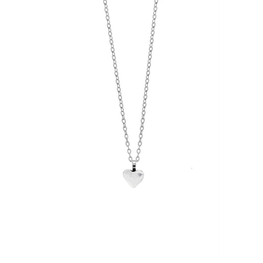 Collar corto Cuore corazón pequeño cristal en Plata baño rodio