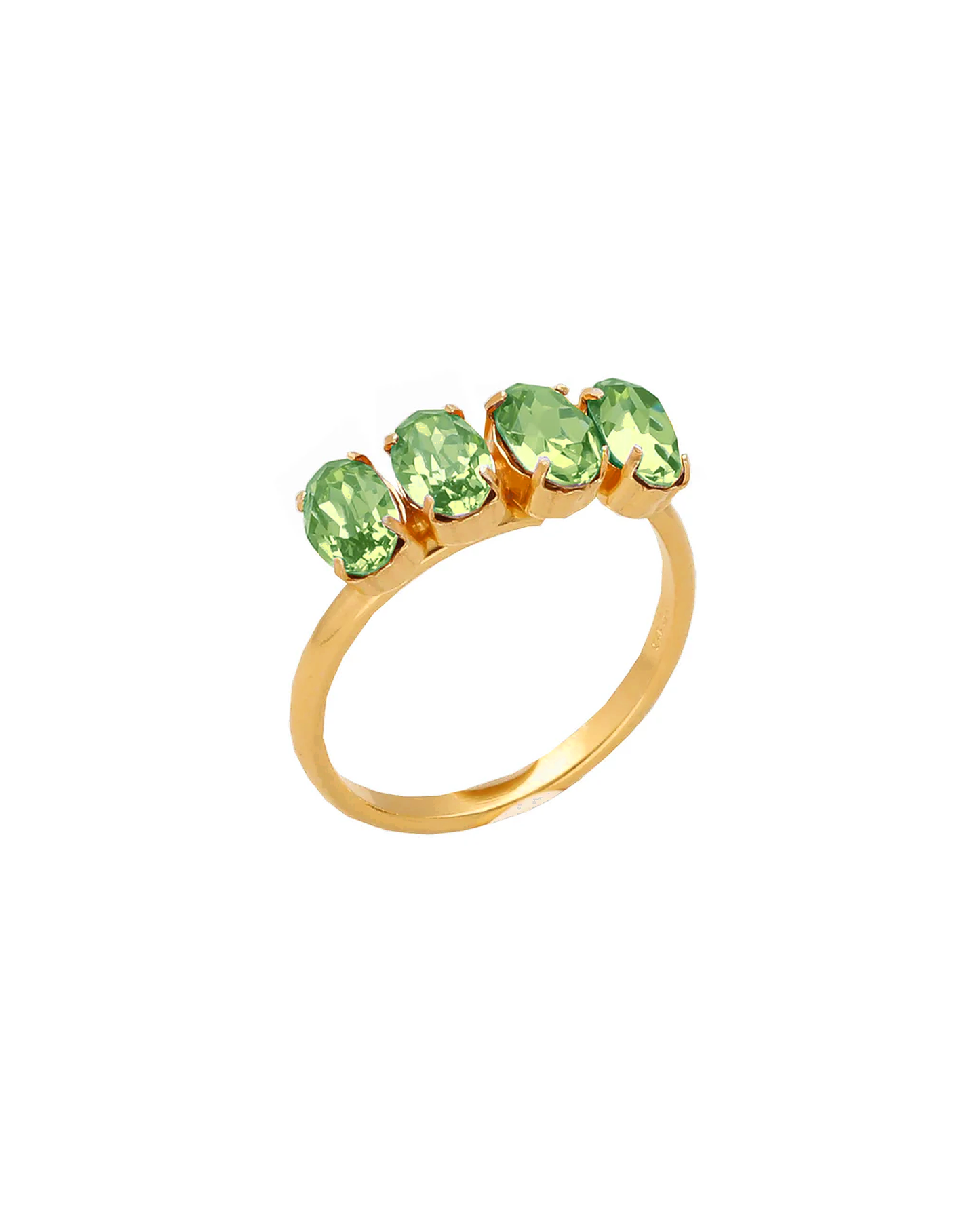 Anillo ajustable God Morgen con cristal en Plata baño Oro