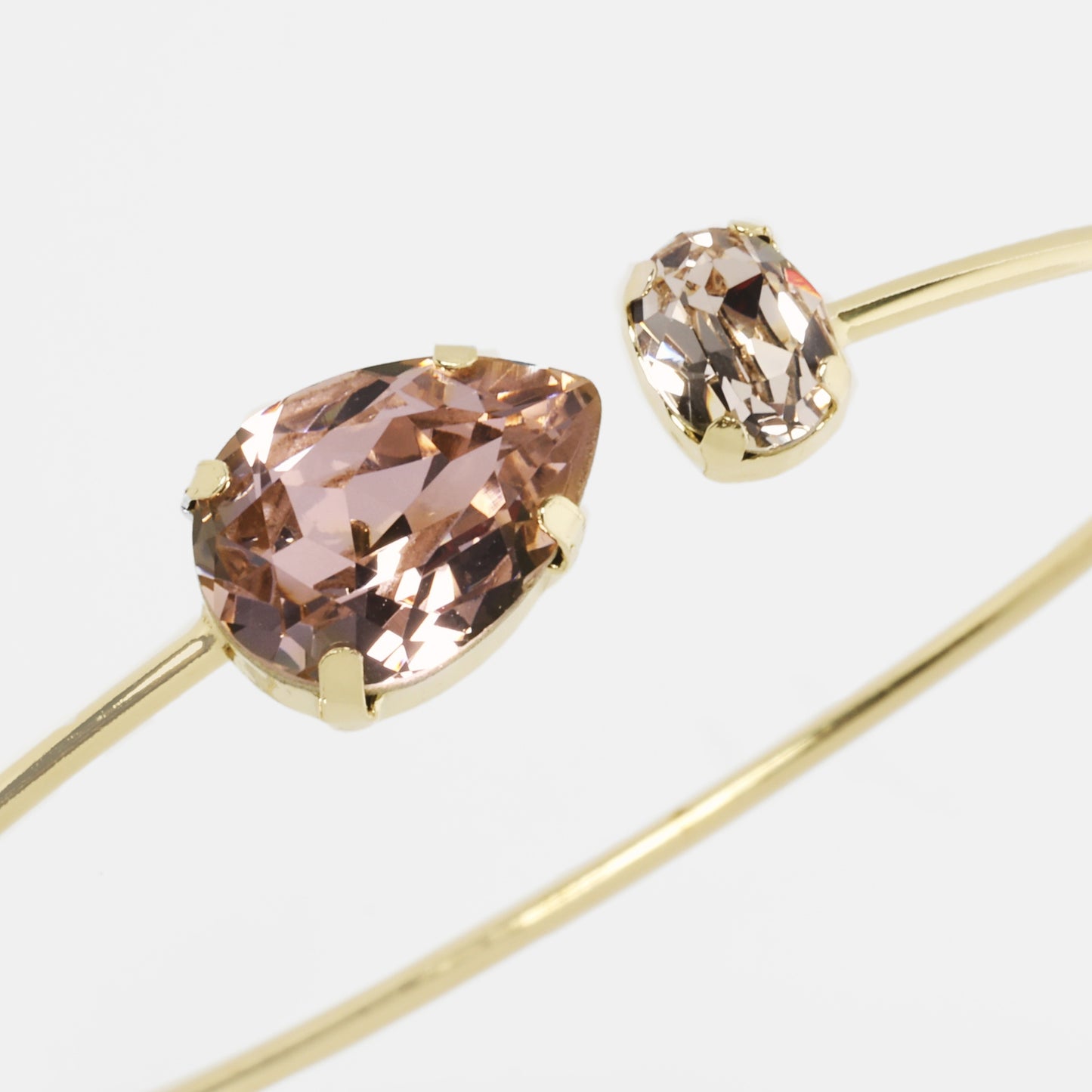 Brazalete Blooming lágrima cristal en Plata baño Oro