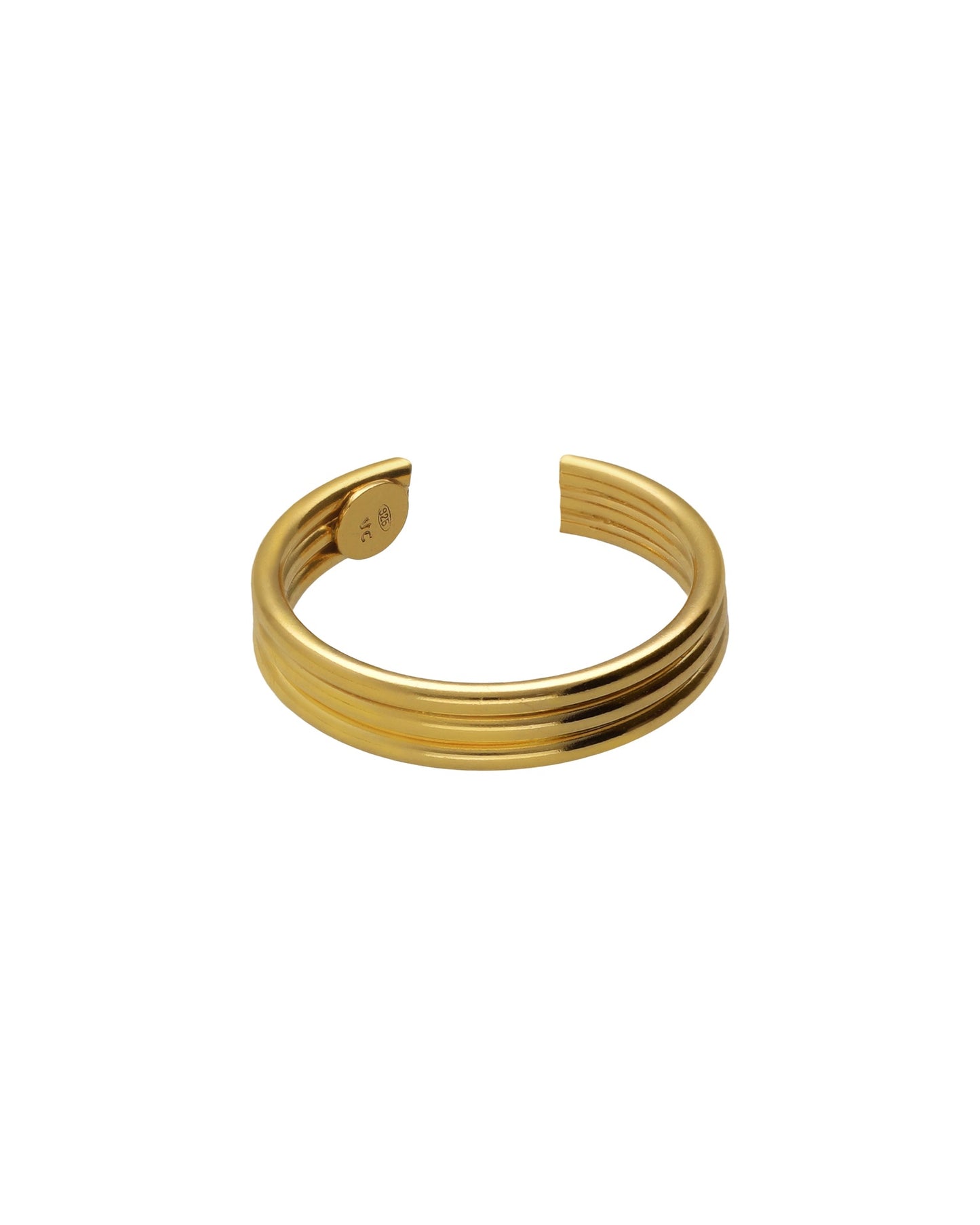 Anillo ajustable círculo Nivola en Plata