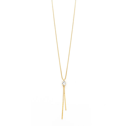 Collar corto Minimal cristal blanco en Plata
