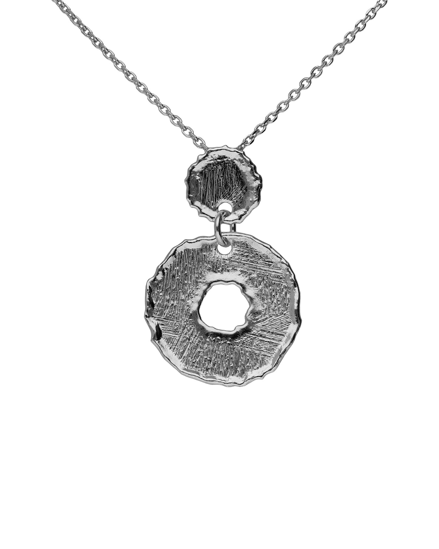 Collar corto textura círculo Alaska en Plata