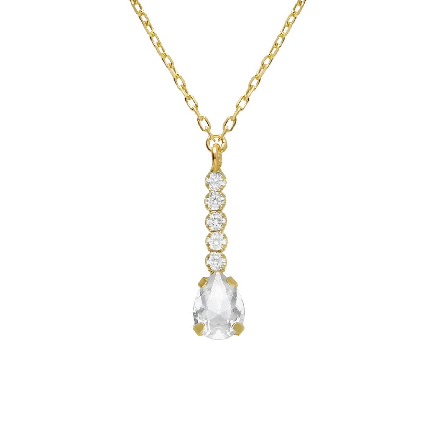 Collar corto Eunoia cristales riviere en Plata