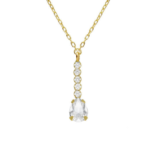 Collar corto Eunoia cristales riviere en Plata