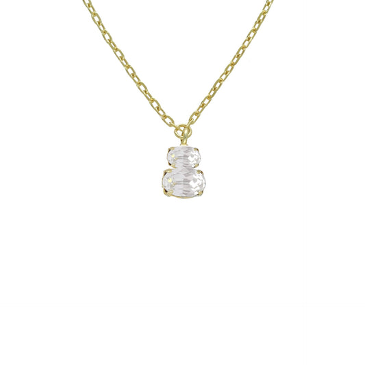 Collar corto cristal en Plata baño Oro de Gemma