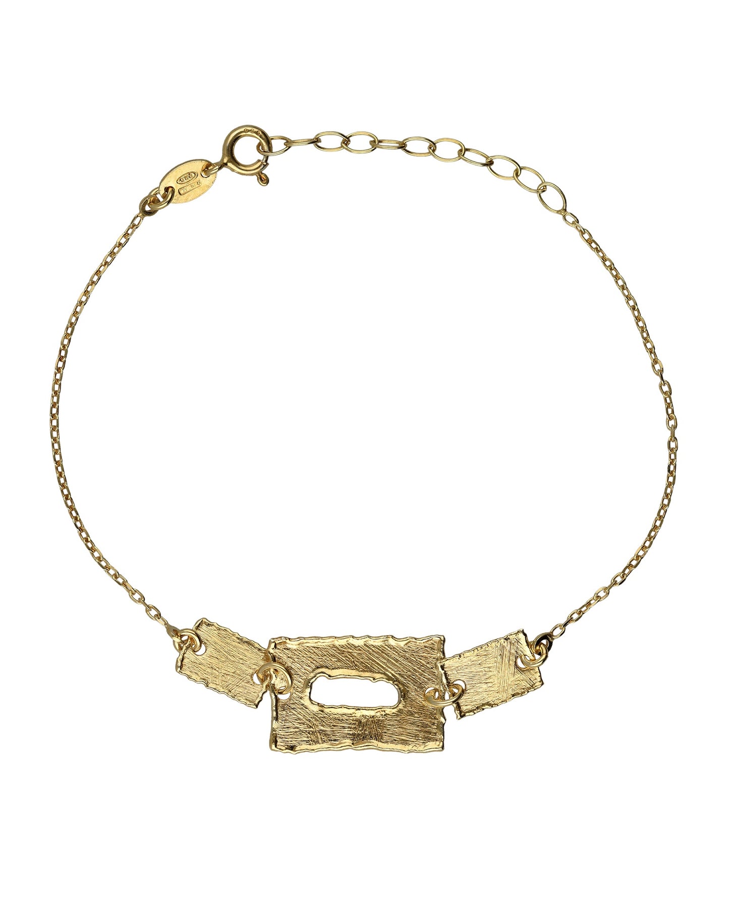 Pulsera textura rectángulo Alaska en Plata