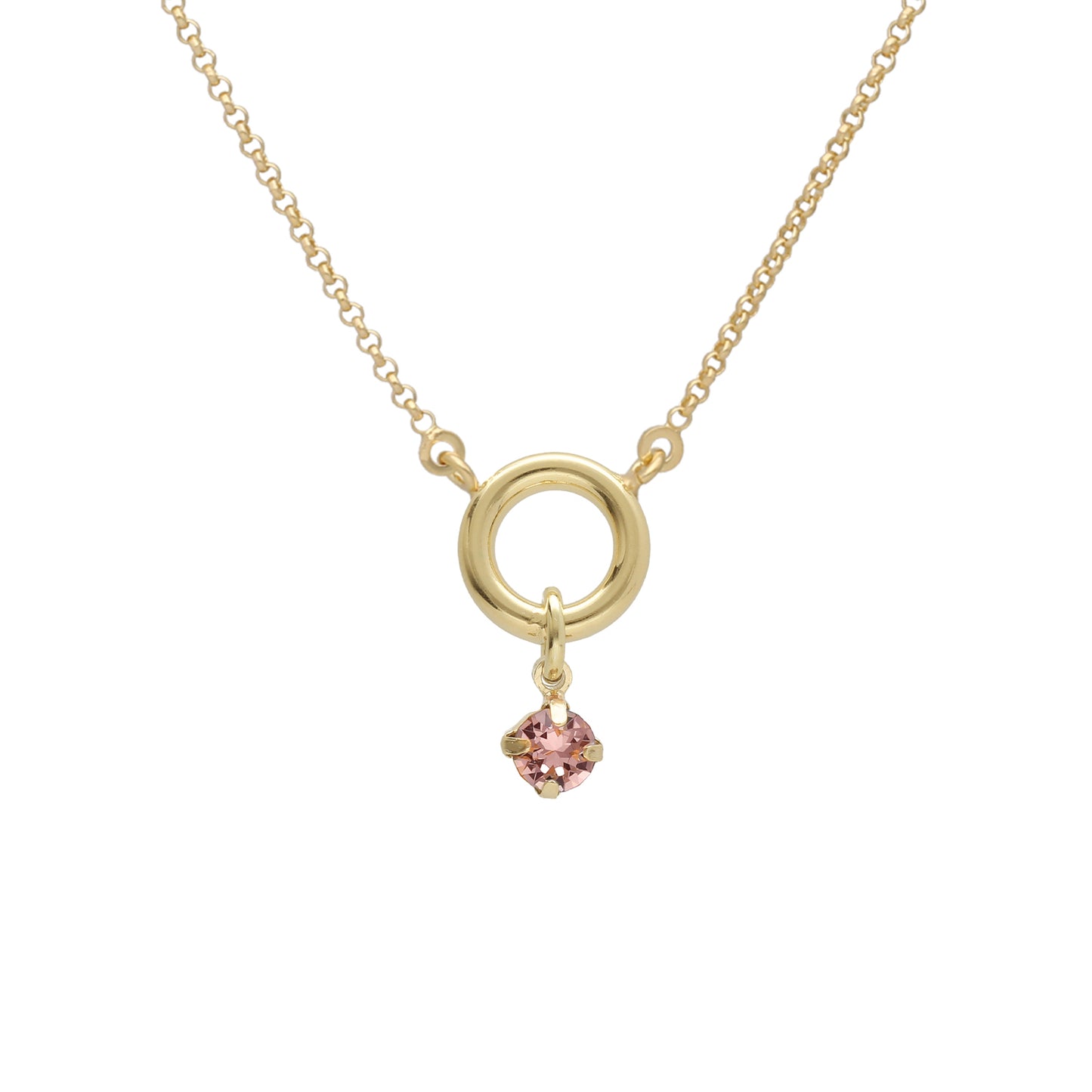 Collar corto Zahara círculo Perla en Plata baño Oro
