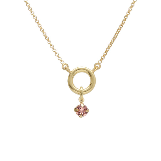 Collar corto Zahara círculo Perla en Plata baño Oro