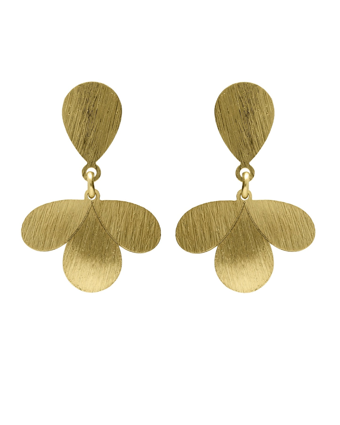 Pendientes cortos Azure gota textura en Plata baño Oro