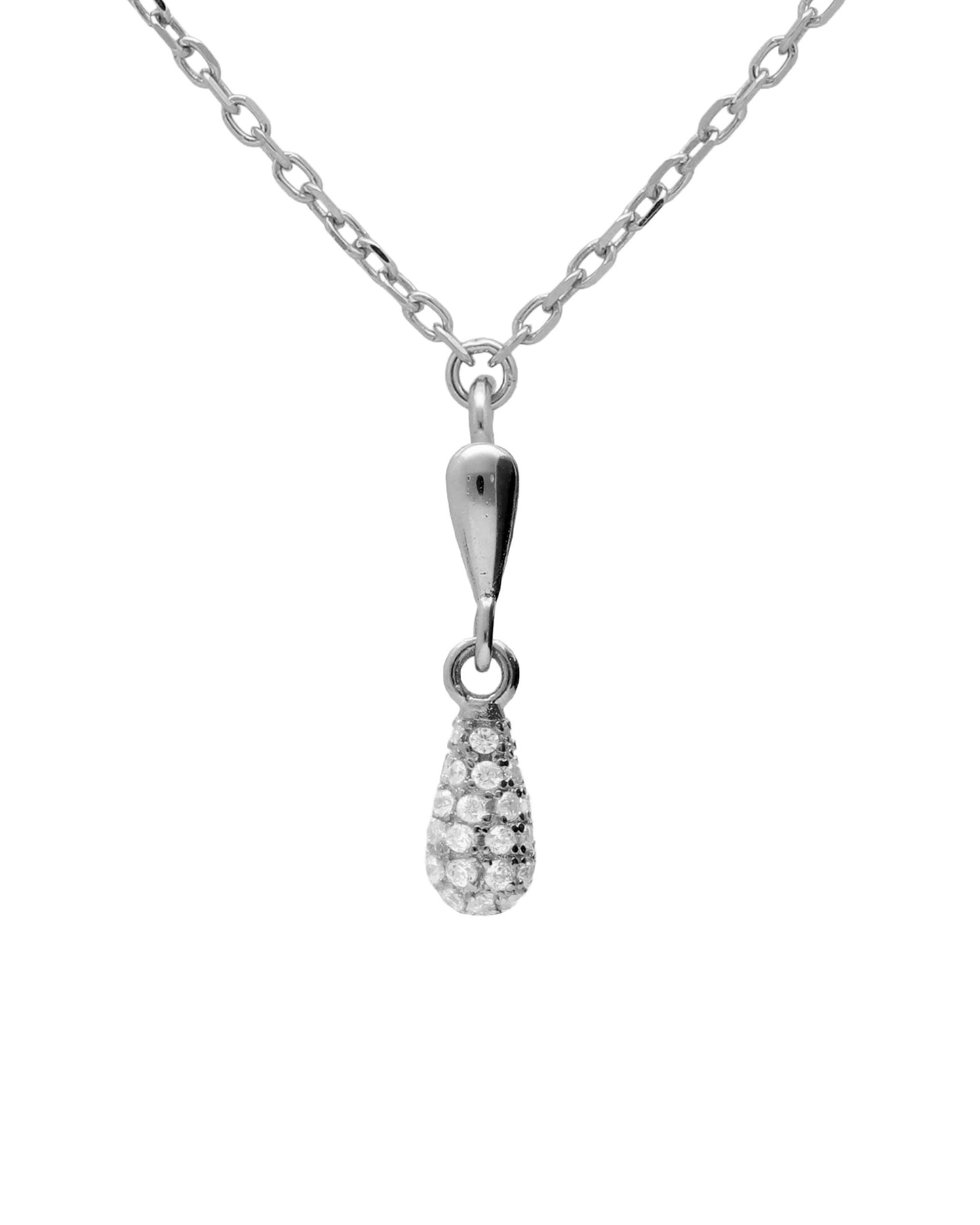Collar corto Lux gota con circonita blanca en Plata