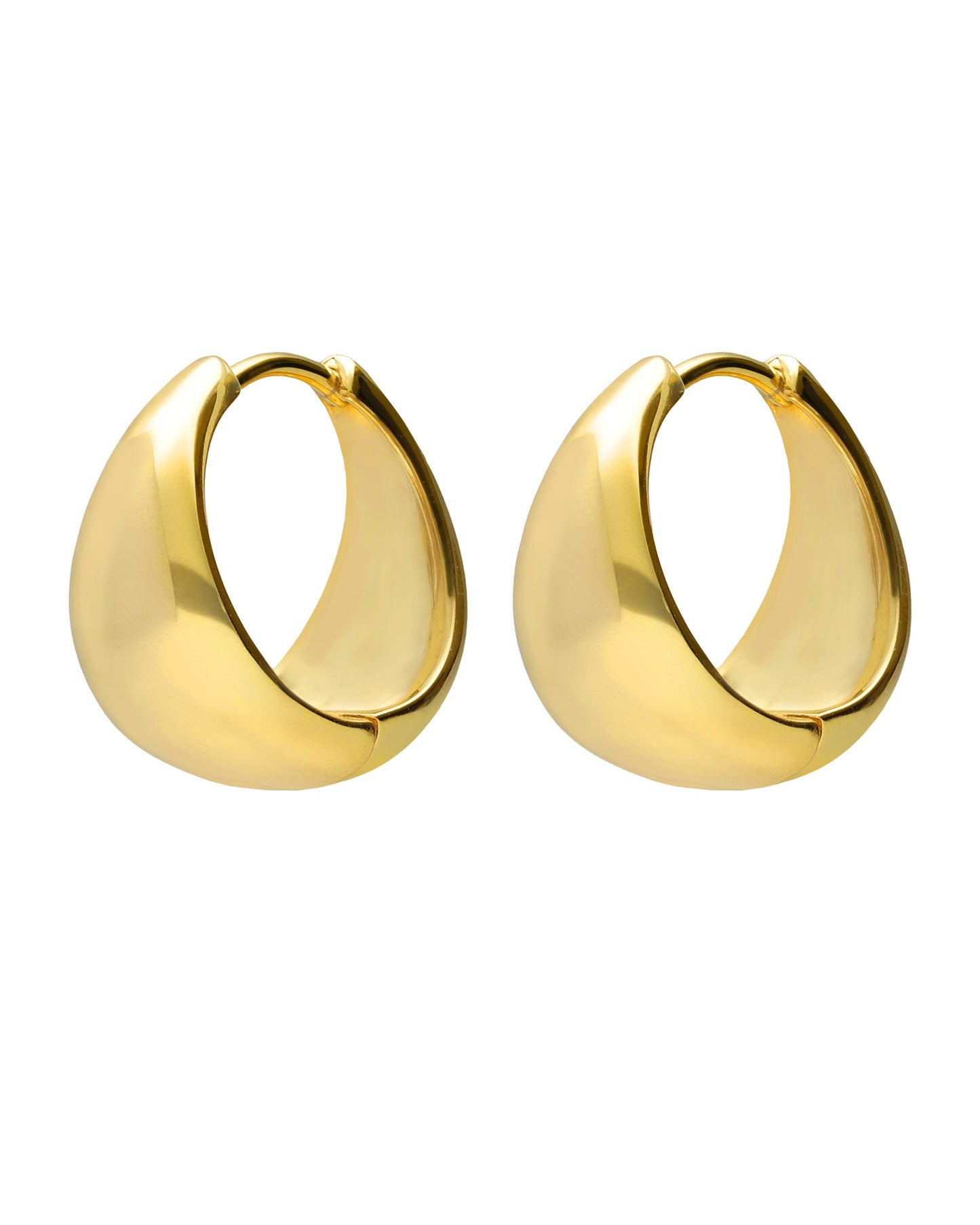 Pendientes aro click Solene en Plata baño Oro