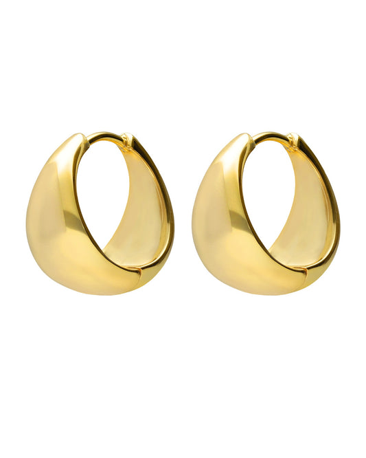 Pendientes aro click Solene en Plata baño Oro