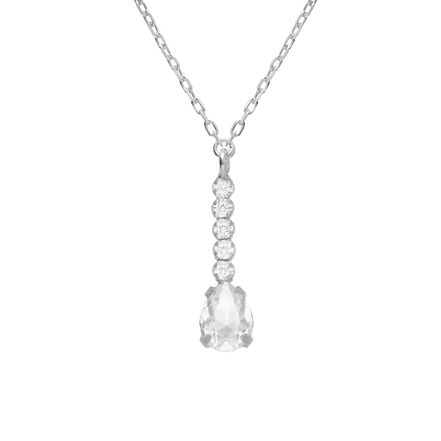 Collar corto Eunoia cristales riviere en Plata