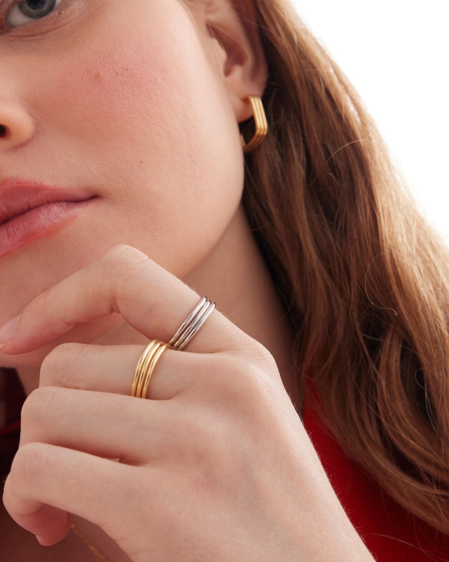Anillo ajustable círculo Nivola en Plata