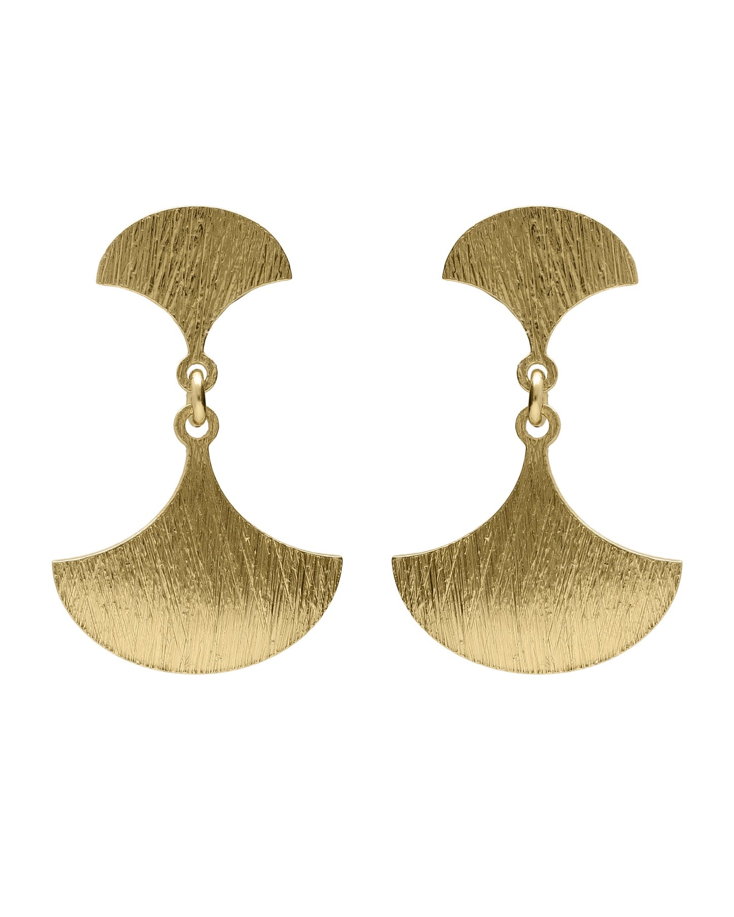 Pendientes cortos Azure abanico textura en Plata baño Oro