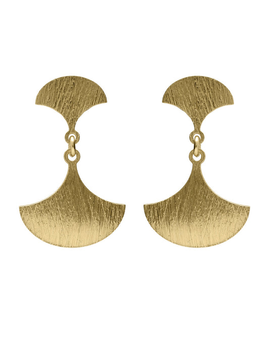 Pendientes cortos Azure abanico textura en Plata baño Oro