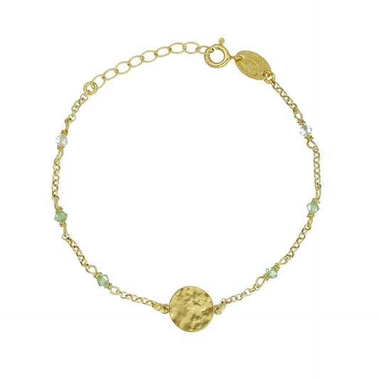 Pulsera Anya textura rectángulo cristal en Plata baño Oro