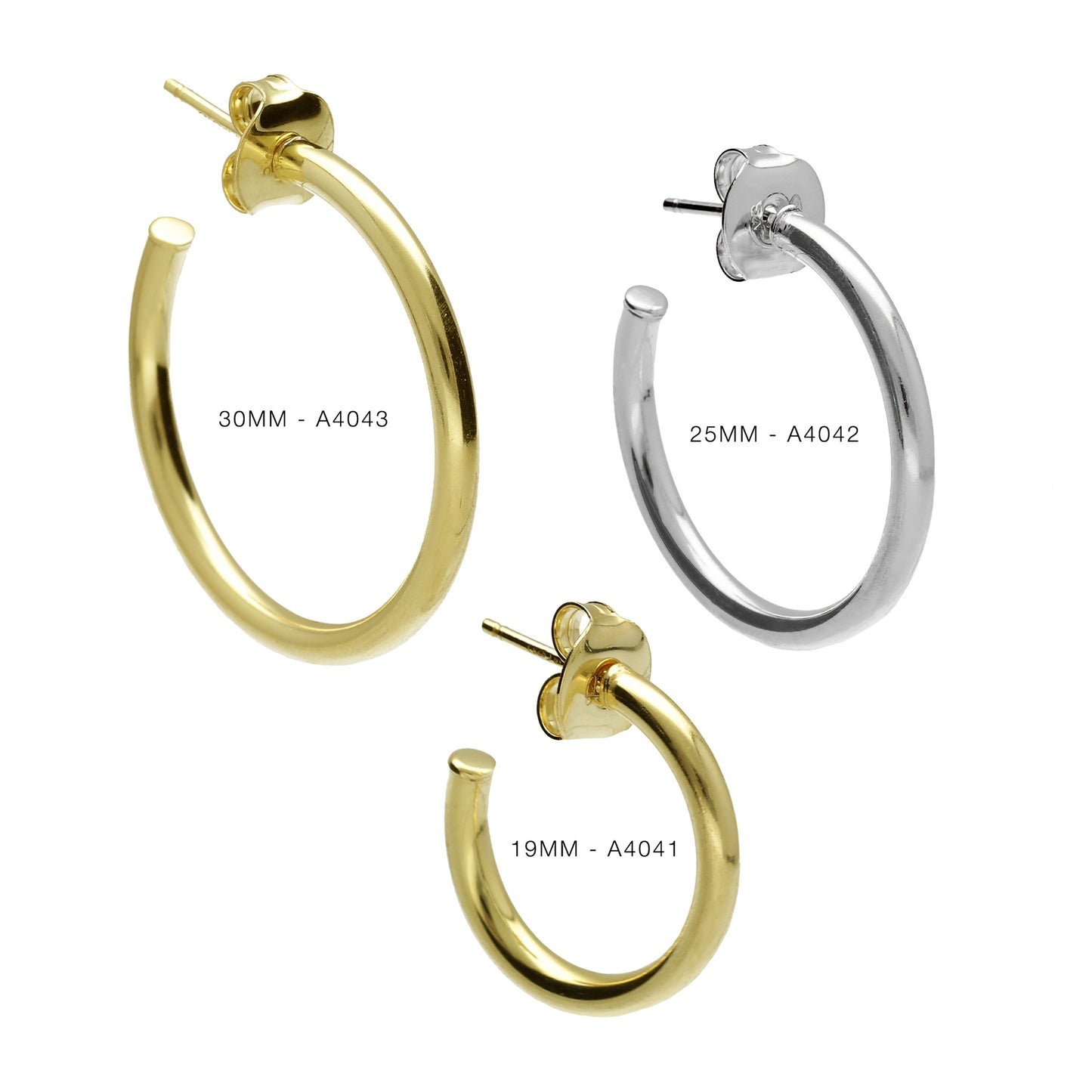 Pendientes aro 19mm en Plata
