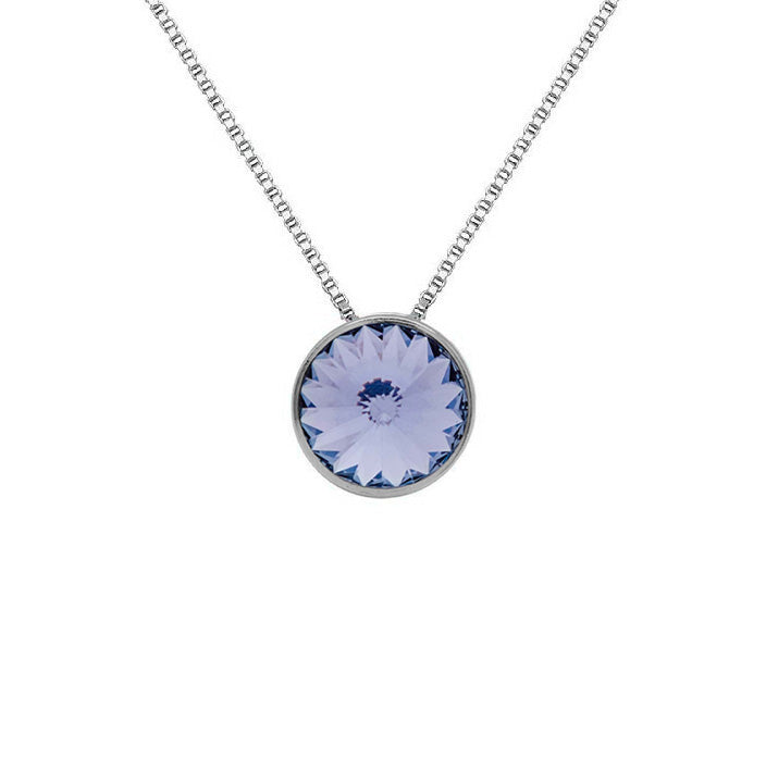 Collar corto Basic 11,5mm círculo cristal en Plata baño rodio