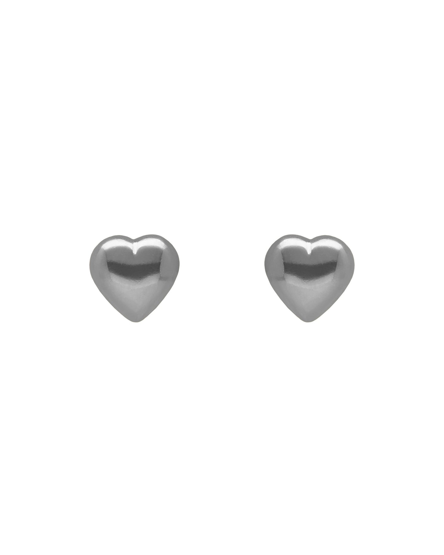 Pendientes botón Muá corazón pequeño en plata