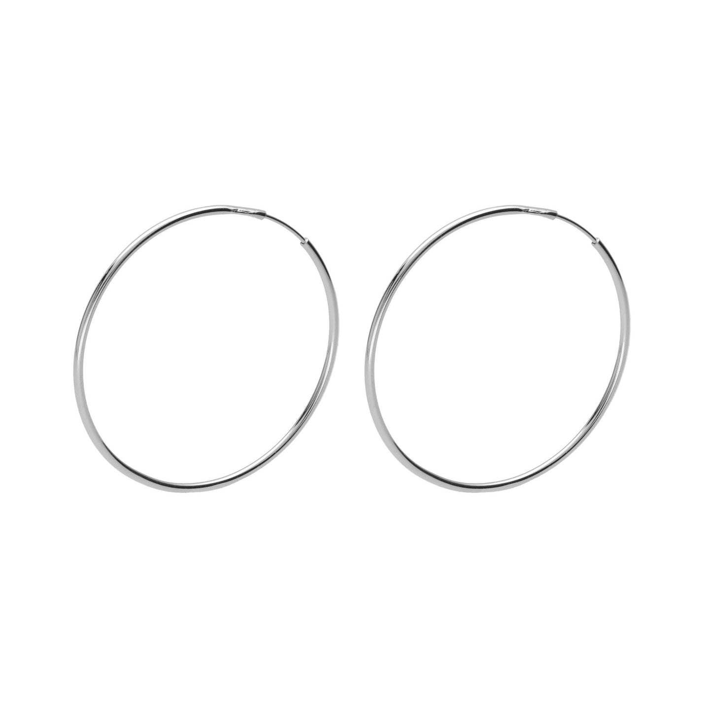 Pendientes aro Minimal 40mm en Plata