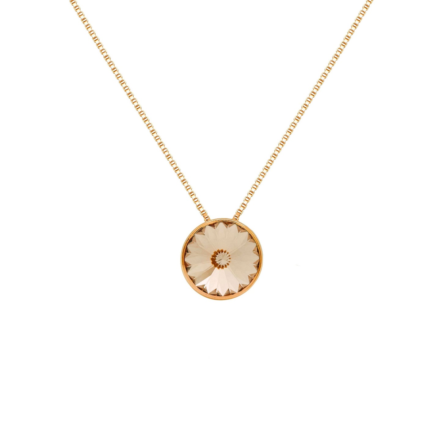 Collar corto Basic 9mm círculo cristal en Plata baño Oro