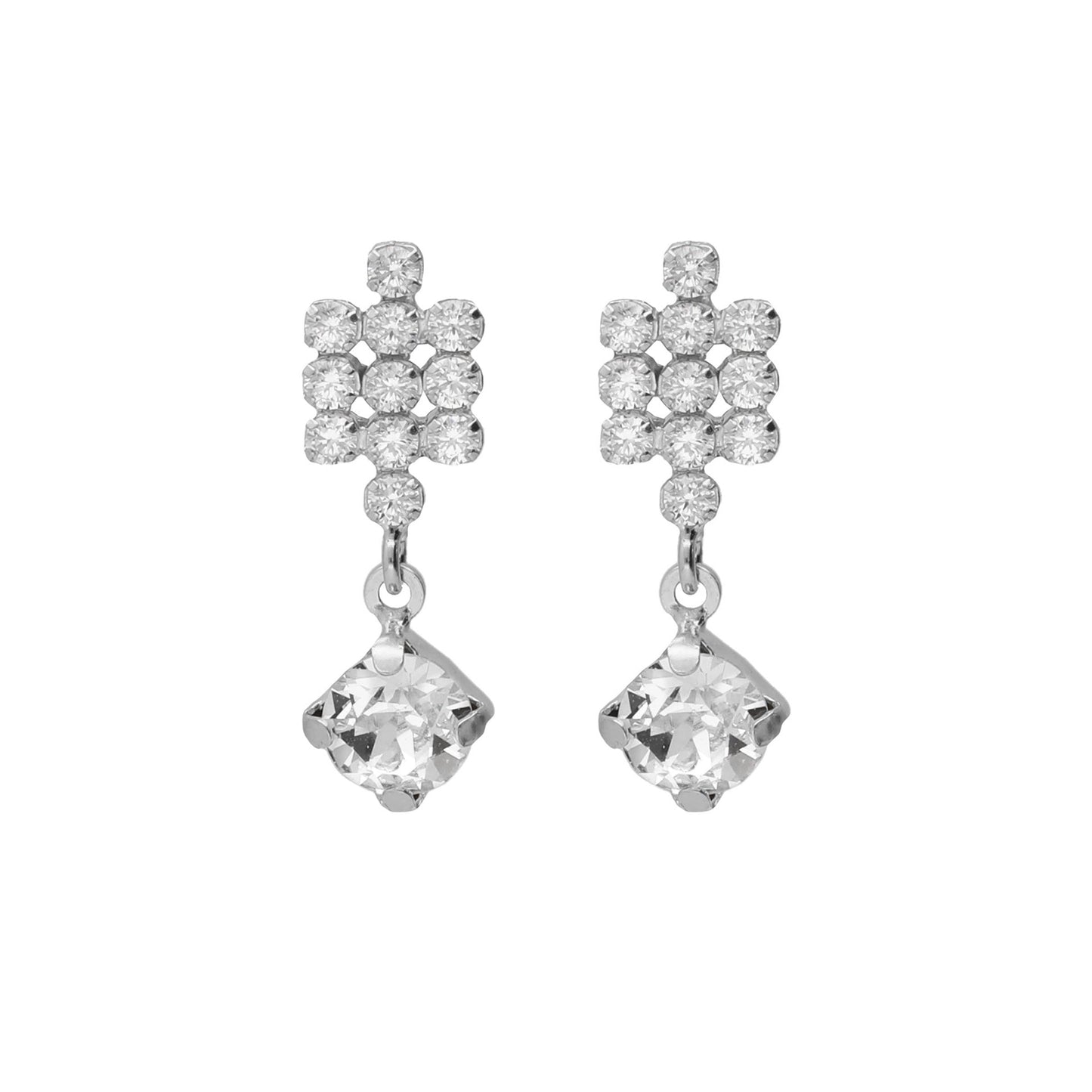 Pendientes cortos Aurore cristales riviere en Plata