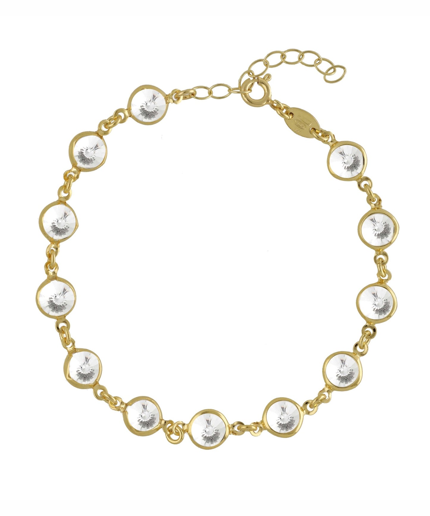 Pulsera Basic 7mm círculo cristal blanco en Plata