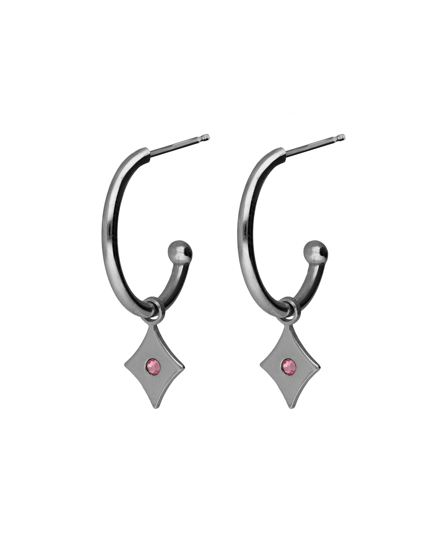 Pendientes aro rombo Alpina en Plata baño Rodio