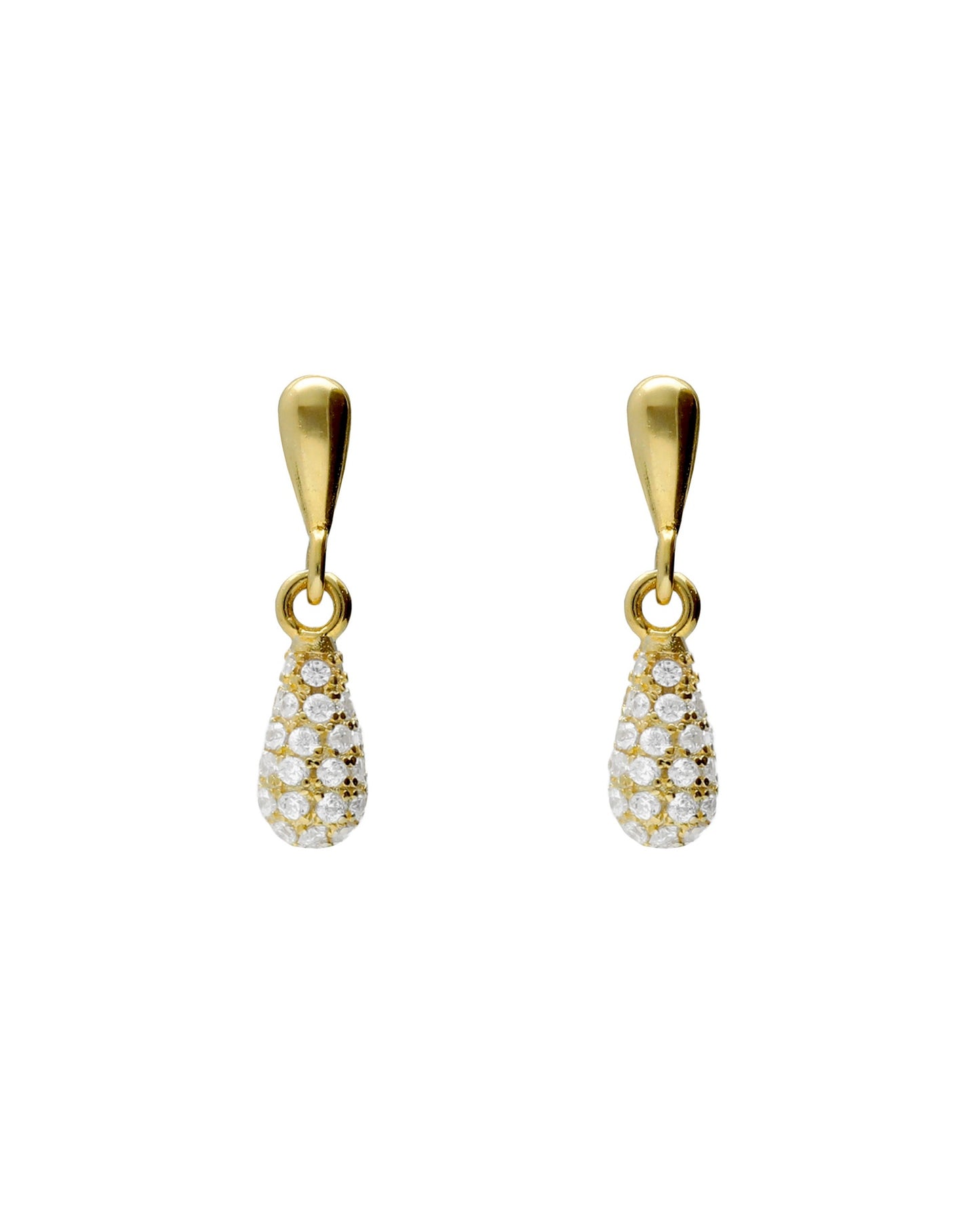 Pendientes cortos Lux gota con circonita blanca en Plata
