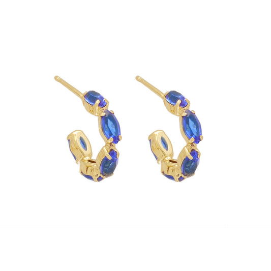 Pendientes aro Arisa cristal 14mm en Plata baño Oro