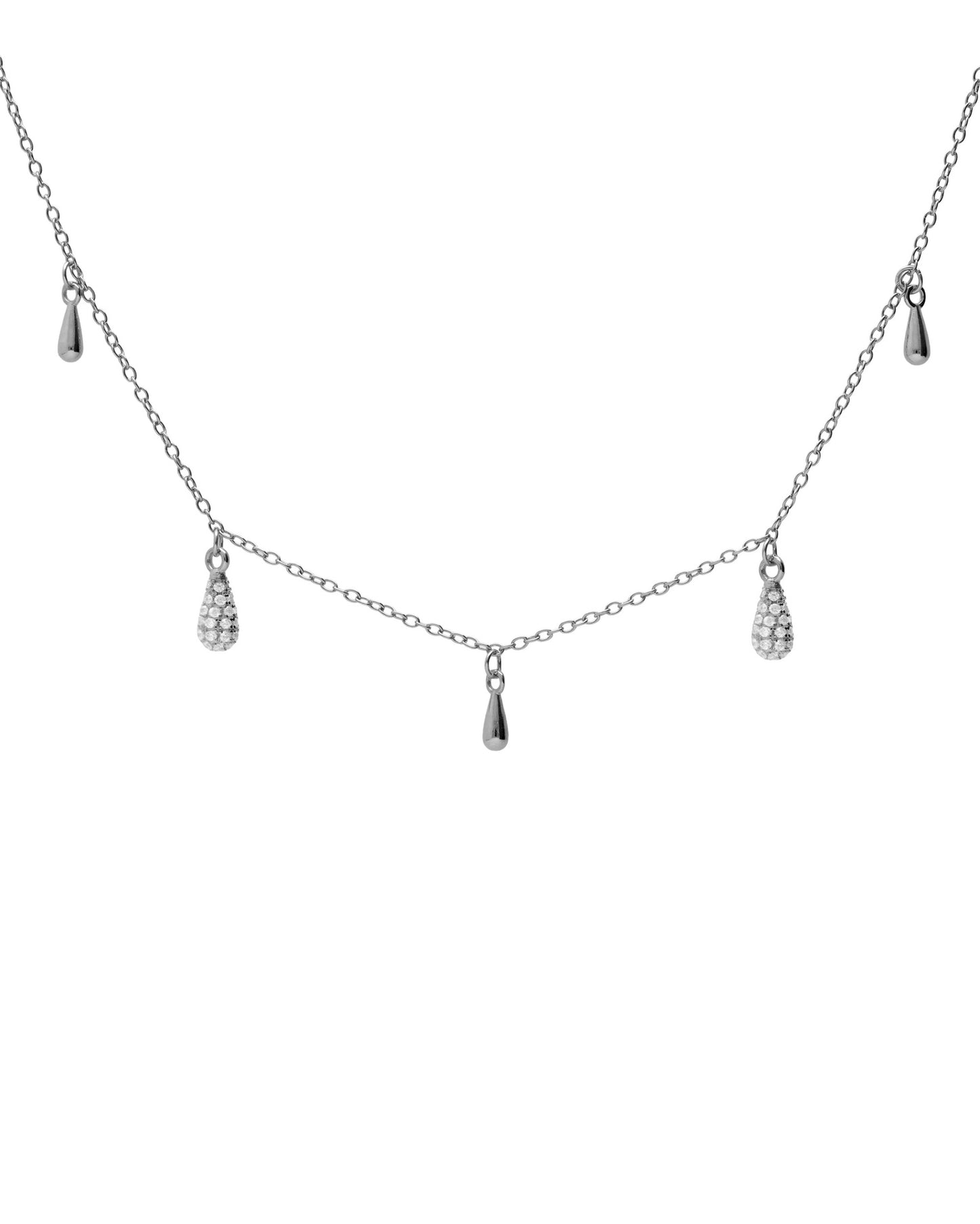 Collar corto Lux gota con circonita blanca en Plata