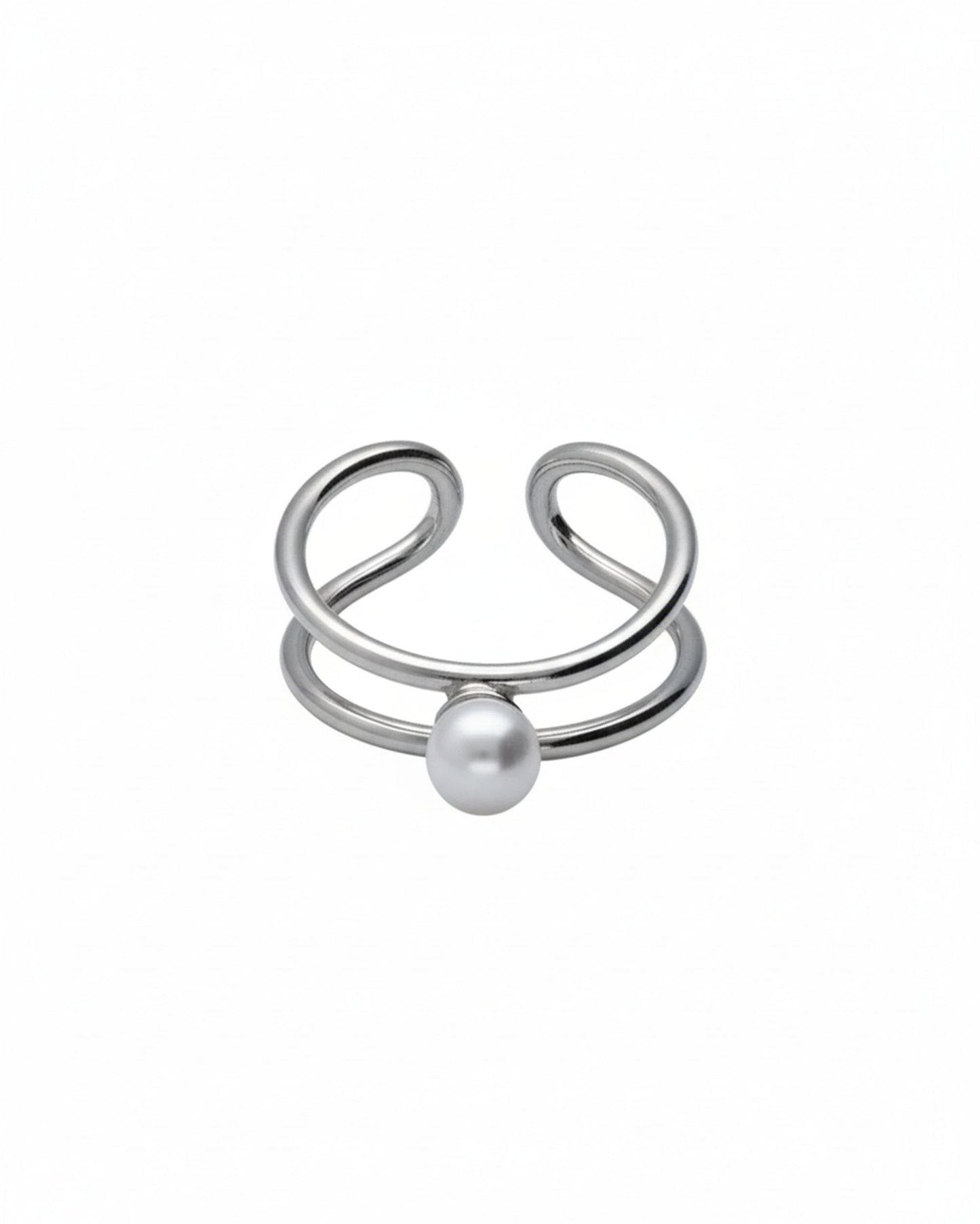 Anillo ajustable Sera con perla en Plata