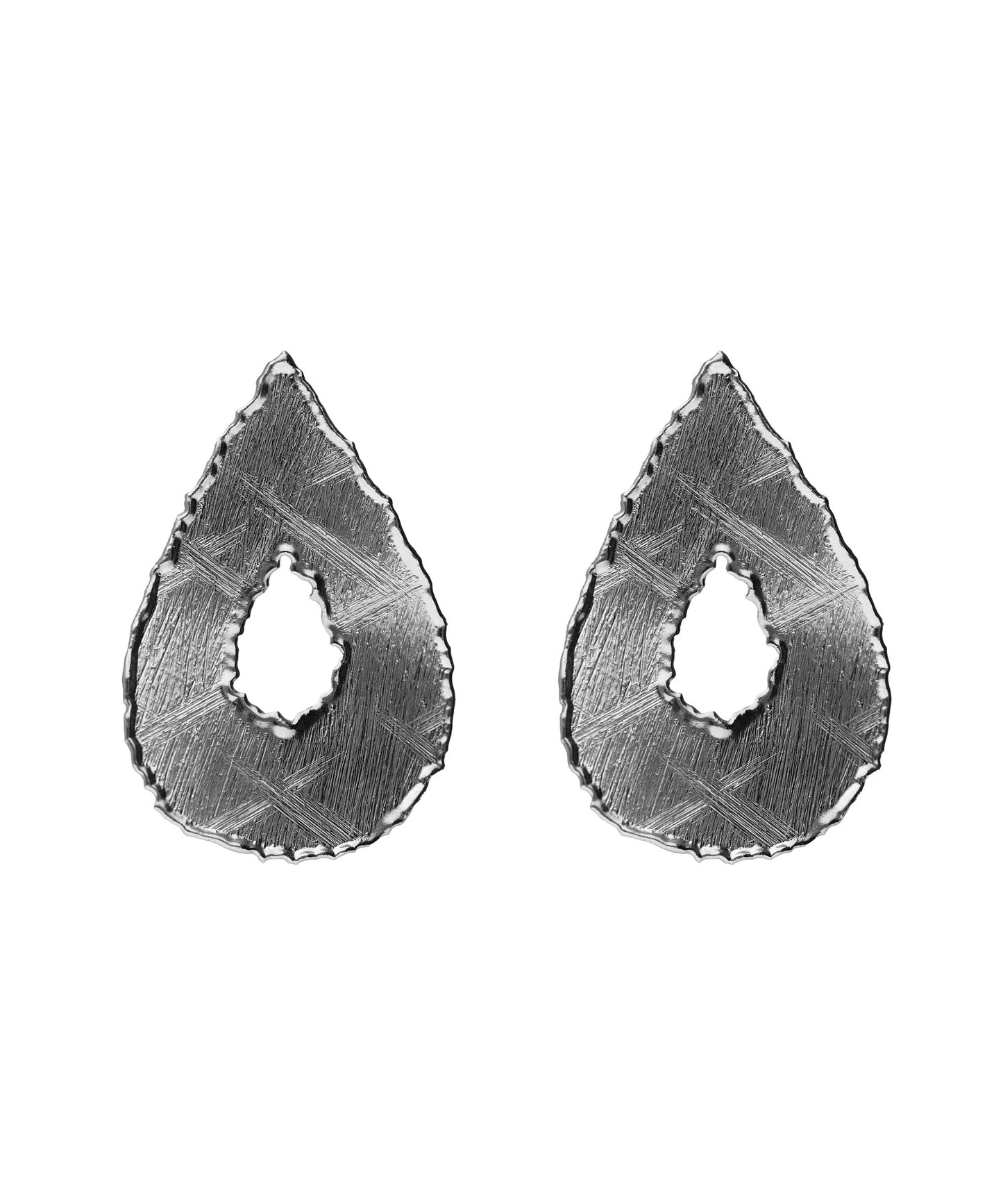 Pendientes largos textura lágrima Alaska en Plata
