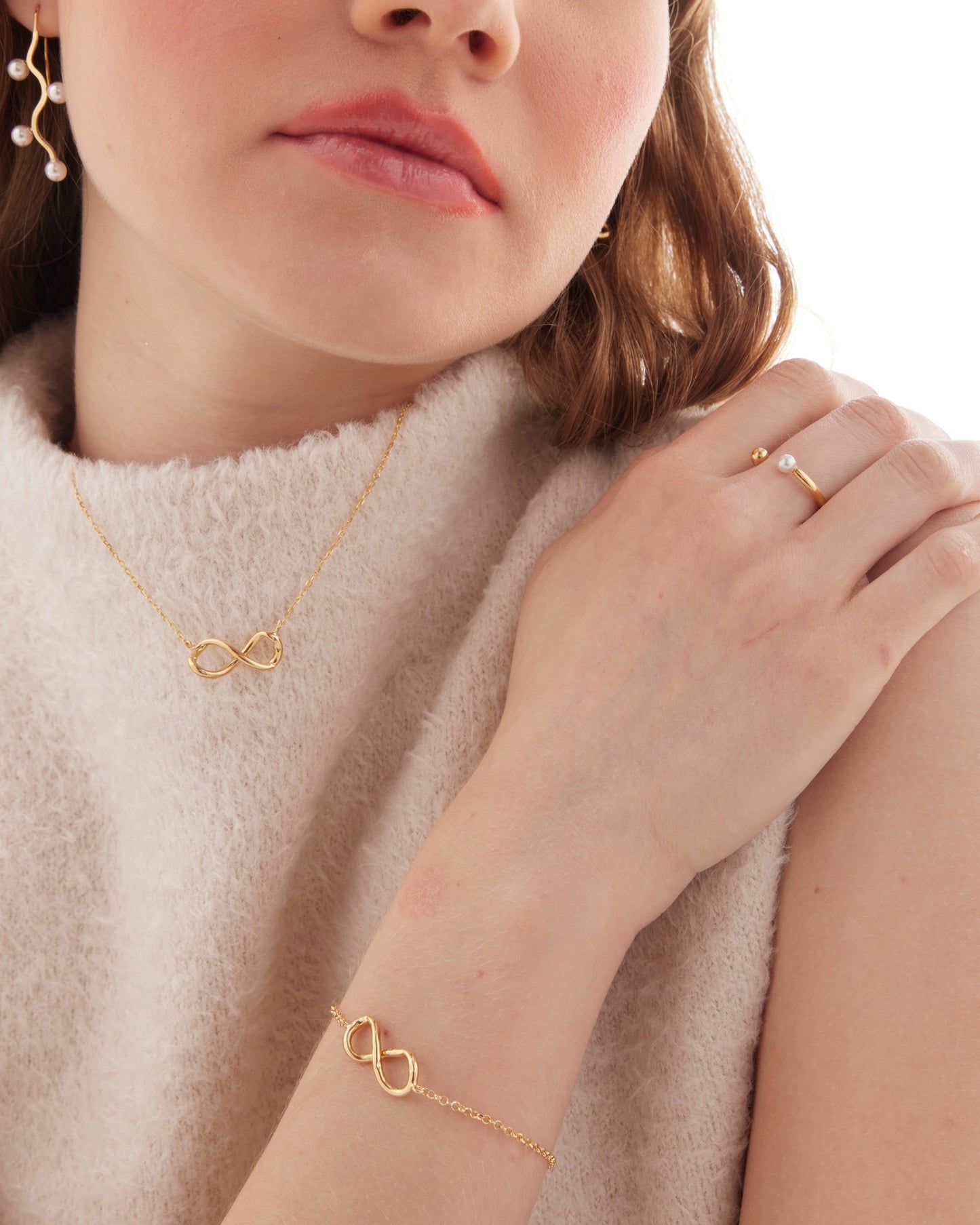 Anillo ajustable Sera con perla en Plata